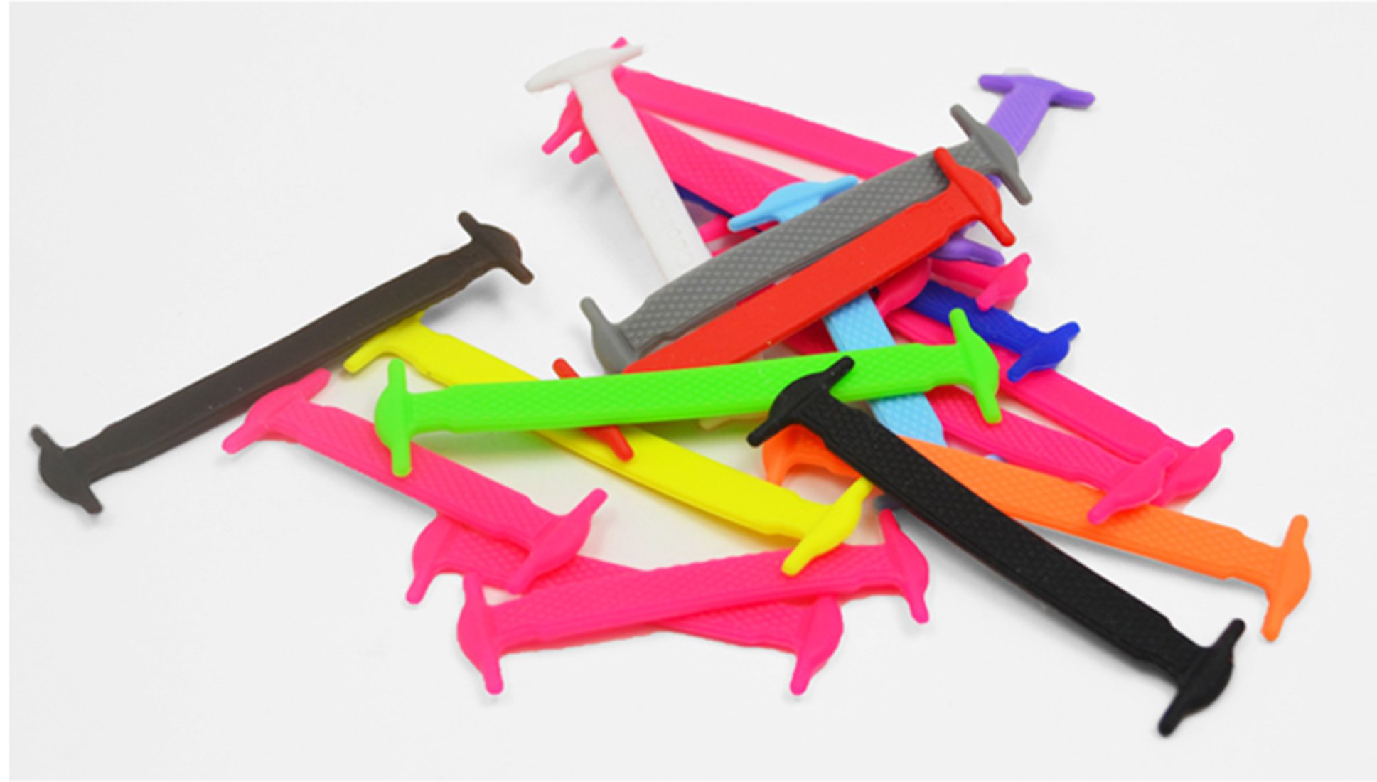 No Tie Shoelaces for Kids and Adults - SunJolly Waterproof & Stretchy Silicone Tieless Shoe Laces - for Athletic & Dress Casual Shoes, Hiking Boots (Pink)