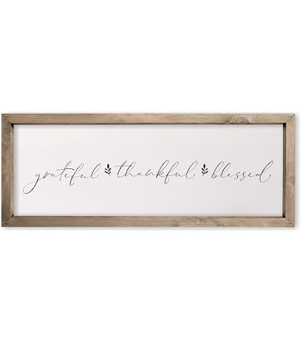 Insegna Murale In Legno MRC Wood Products "Blessed And Grateful", Stile Rustico, Betulla, 30,5 X 45,7 Cm, Pronta Da Appendere