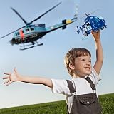 HERSITY Rescue Helicopter Toy Blue Police Plane w/ Light Sound Push Go 3-5 Yr view 6