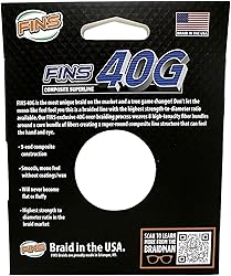FINS 40G Super Round Braided Fishing Line USA Made