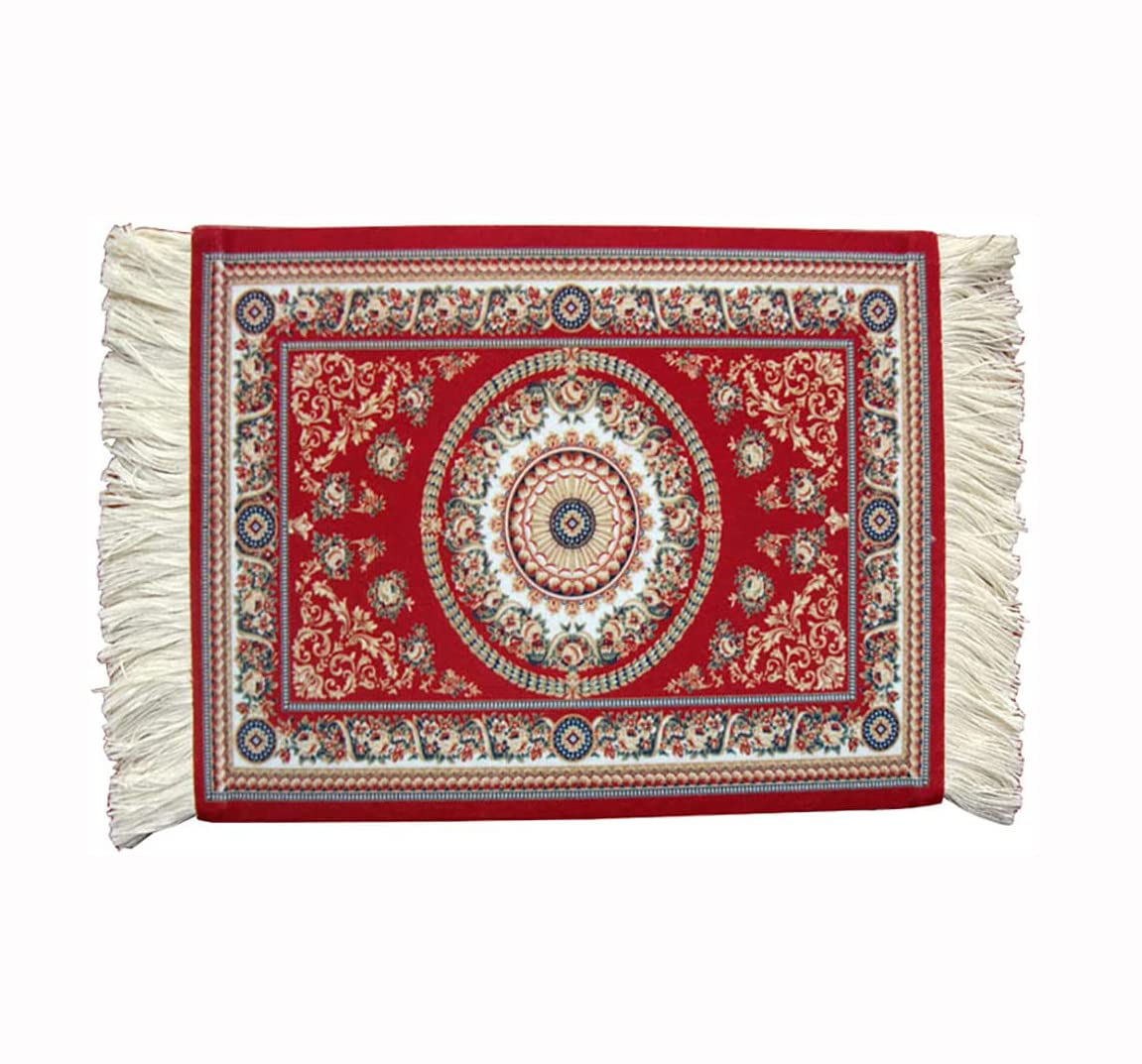 Egurs Turkish Style Carpet Mousemat Oriental Woven Rug Mouse Pad (Red)