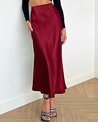 BTFBM 2024 Women Long Satin Summer Spring Skirt