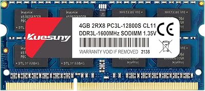 Kuesuny 4GB DDR3L DDR3 1600MHz Sodimm RAM Laptop Memory PC3L PC3 12800S 1.35V