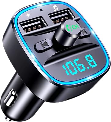 Transmisor FM Bluetooth Coche con Puertos USB Duales (5V/2.4A & 1A)