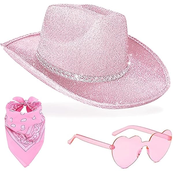 7393 Pink Cowgirl Hat With Veil, Felt Cow Girl Features, Halloween Amazon.com: Srenta Pink Cowgirl Hat with Veil, Felt Cow Girl  main image 3