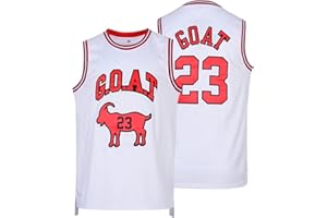 POUCMOVA Youth Basketball Jersey Goat Classic 23 Hiphop Jersey，Theme Party， Shirts Gift for Kids Embroidery Basketball Fans Jersey