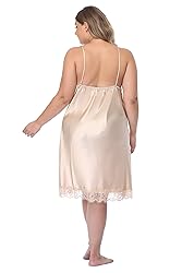 ABC-STAR Women's Plus Size Satin Slip Nightgown