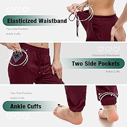 Walifrey Womens Joggers with Pockets, Drawstring