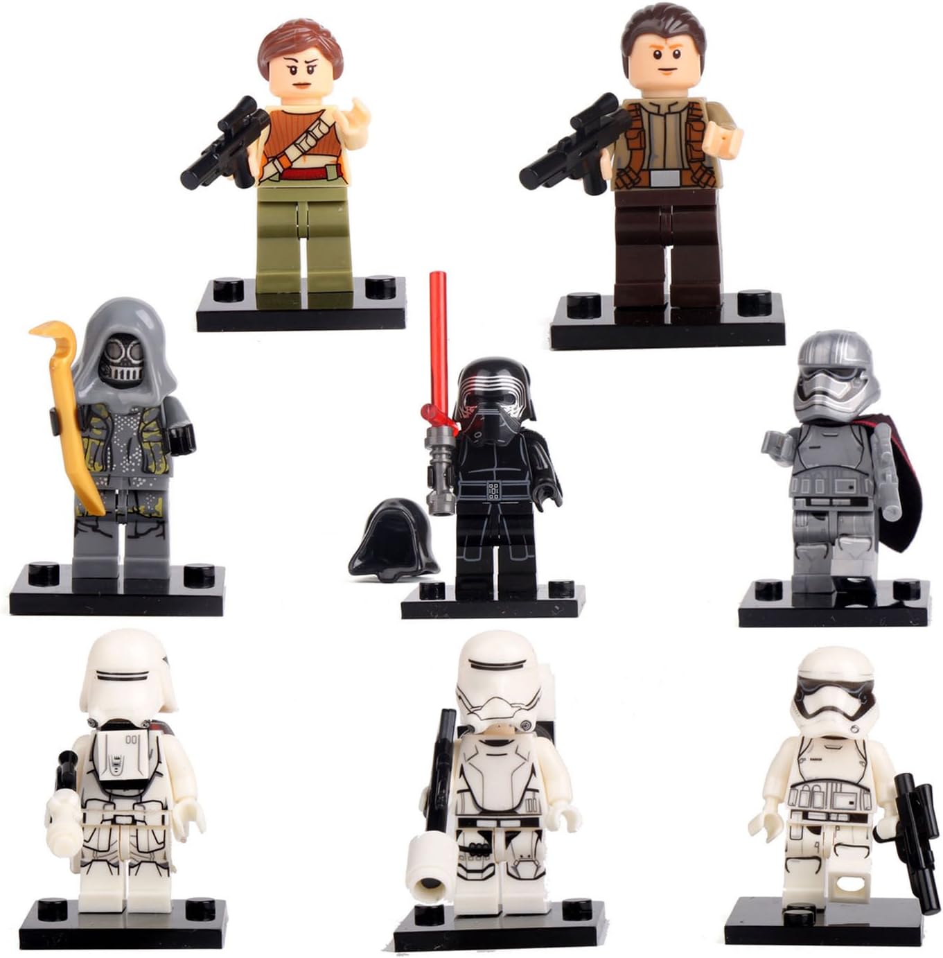 Kylo Ren Rey 8 Minifigures building bricks Toys lEGO
