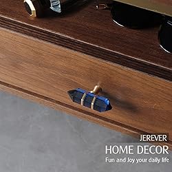 JEREVER 4 Pack Hexagonal Crystal Knobs Wire Wrapped