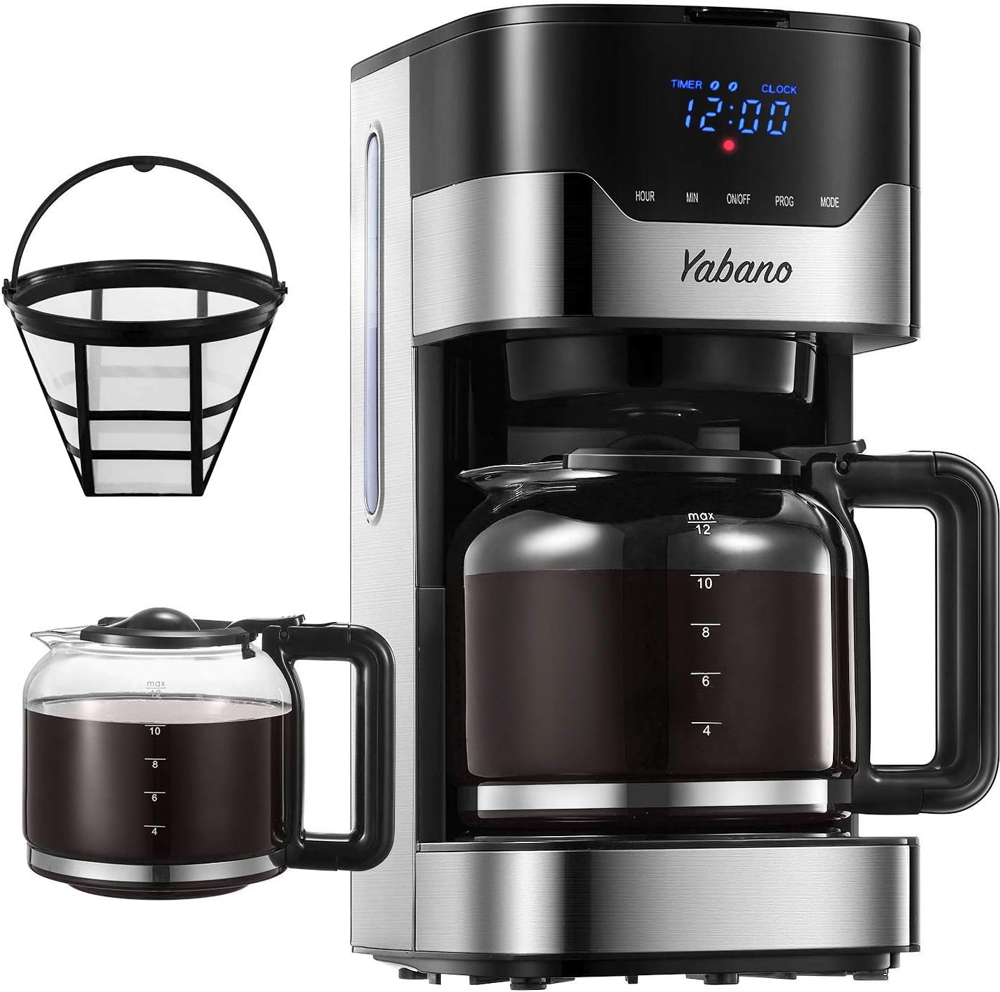 Amazon.de: Yabano Kaffeemaschine mit Timer und Kaffeestärke lässt sich Verstellen, Anti-Drip ...