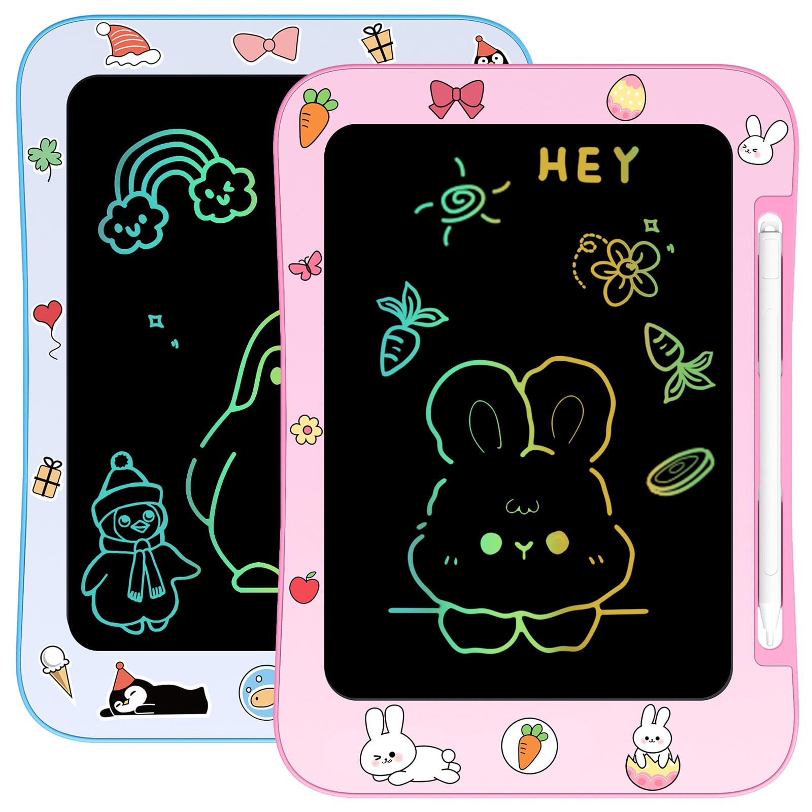 Photo 1 of [2 Pack] Genialba LCD Writing Tablet for Kids, Colorful Screen Drawing Board for 3-7 Year Old Boys & Girls - Educational Toys for Birthday & Christmas (Penguin&Rabbit)
