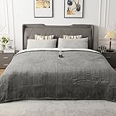 WOOMER Heated Throw Blanket Twin Size, Soft Flannel Fast Heating Blanket with Multi-Color Option, 62"x 84", 10 Heating Levels & 0.5-12H Auto Off, Over-Heat Protection