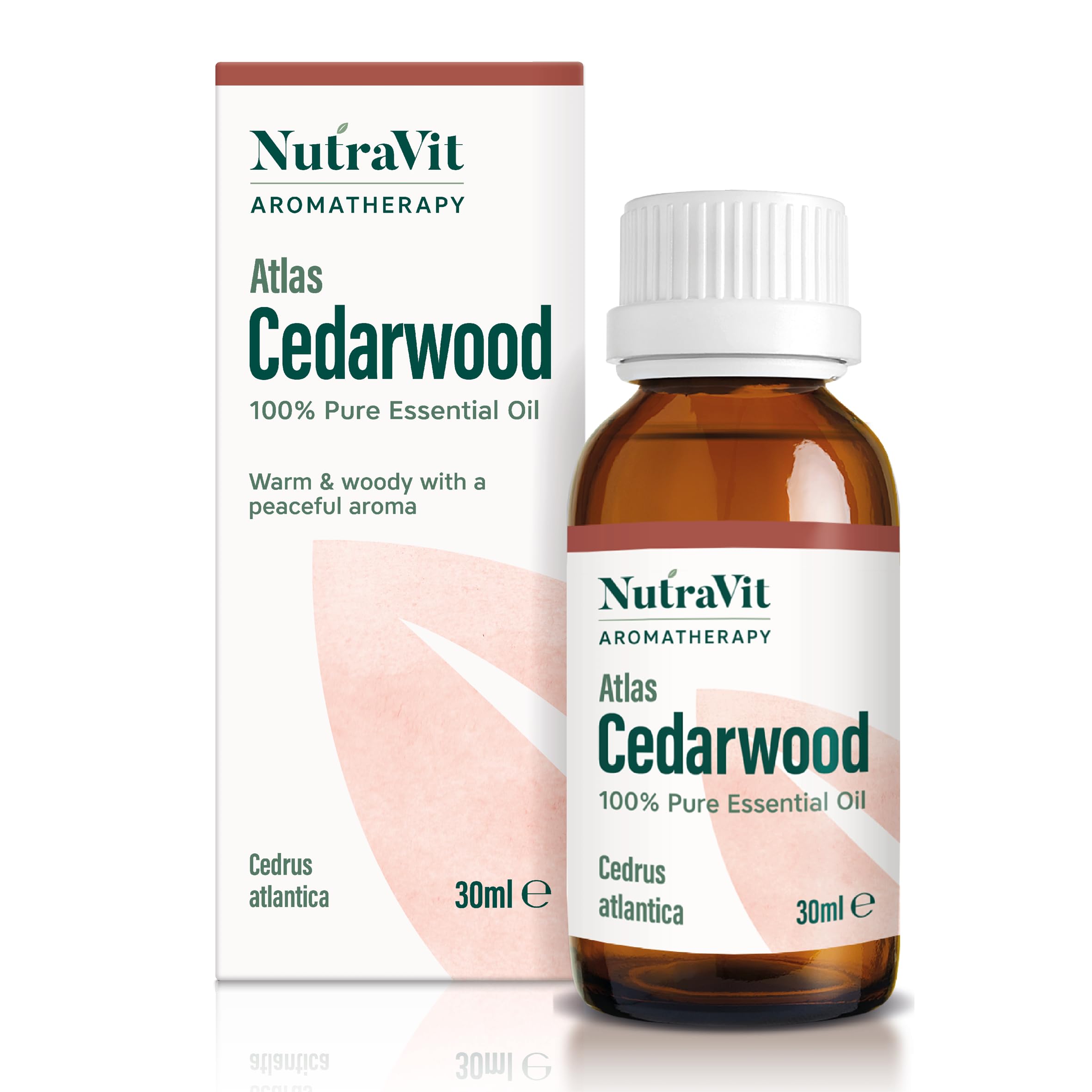 NutraVit - Atlas Cedarwood Oil | 100% Pure Cedarwood Essential Oil - 30ml - Therapeutic Grade Aromatherapy Oil - Diffuser, Humidifier & Massage | Sensitive Skin & Boost Hair Growth