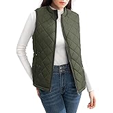 ROSE LETTER Women's Vest, Quilted Puffer Water-Resistant Zip With Pockets