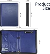 NEWYES Zipper PU Leather Conference Folder A4 Blue Personal Organizer view 8