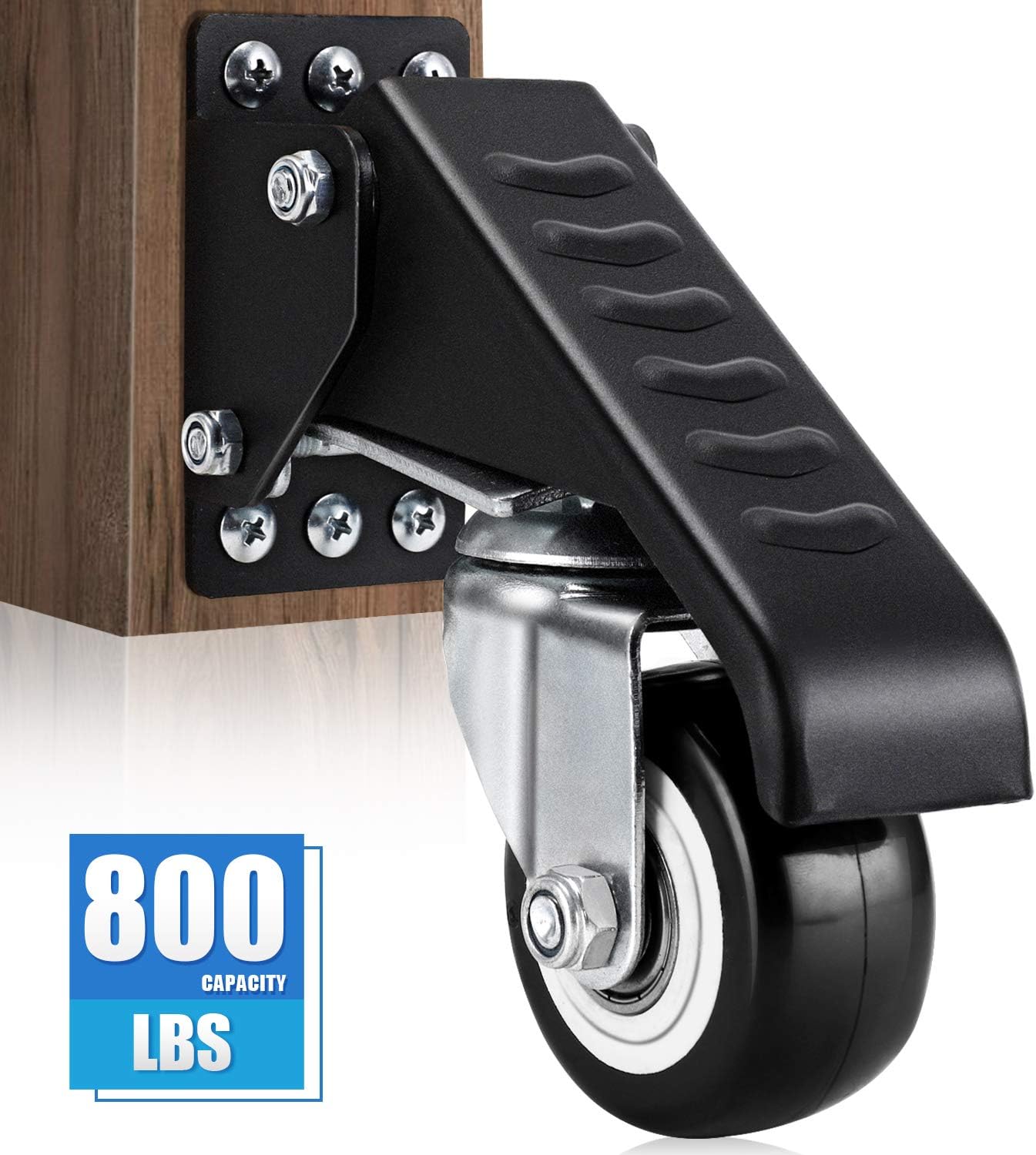 DOZAWA Workbench Casters kit 800 Lbs Capacity 4 Heavy Duty Retractable Caster Wheels Designed for Workbenches Machinery and Tables