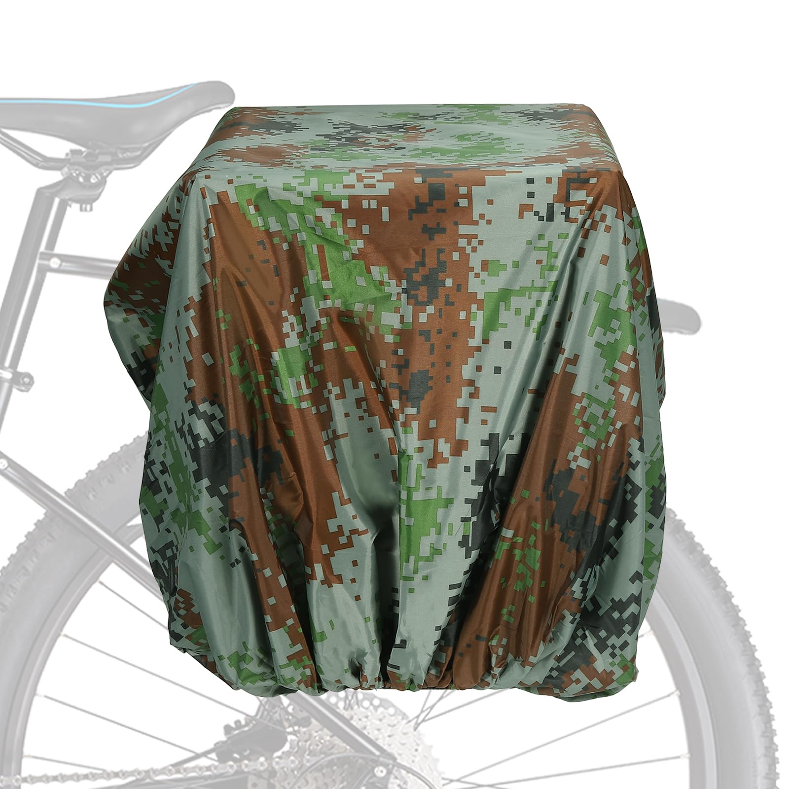 PATIKIL 100L Bicycle Rear Rack Rain Cover, Bike Trunk Rain Cover Waterproof Cycling Rain Cover for Mountain Cycling Hybrid Bike, L, Camouflage