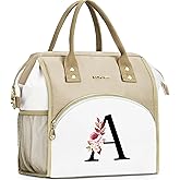 BAGNN Initial Lunch Bag Women, Cooler Insulated Lunch Box for Girls, Large Adult Leakproof Lunch Box for Picnic Work, Personalized Tote Bag, Birthday Gifts/Valentines Day Gifts, Letter A.