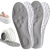4D Cloud Insoles for Men Women, Plantar Fasciitis Insole, Memory Foam Cloud Insoles, Trim to Fit Arch Support for Foot, Comfort Breathable - 2 Pairs (Gray, Men 11-12/ Women 13-14)