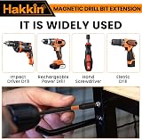 Hakkin Magnetic Bit Holder Set 6Pcs 1/4 Inch Hex Shank S2 Steel Extension view 6
