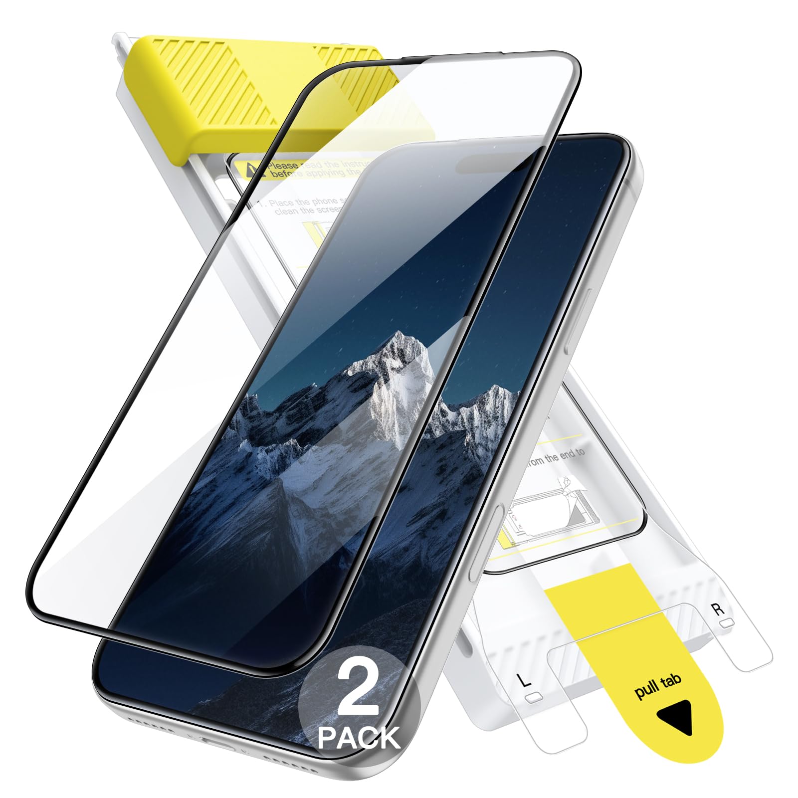 JETech Infinity Screen Protector for iPhone 17 Pro Max, 9H+ 3D Full Coverage Tempered Glass, Anti-Fingerprint, Auto-Align Installation, Case-Friendly, 2-Pack