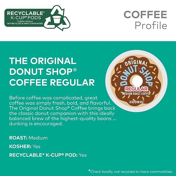 THE ORIGINAL DONUT SHOP REGULAR KEURIG SINGLE-SERVE K-CUP PODS, MEDIUM ROAST COFFEE, 24 COUNT