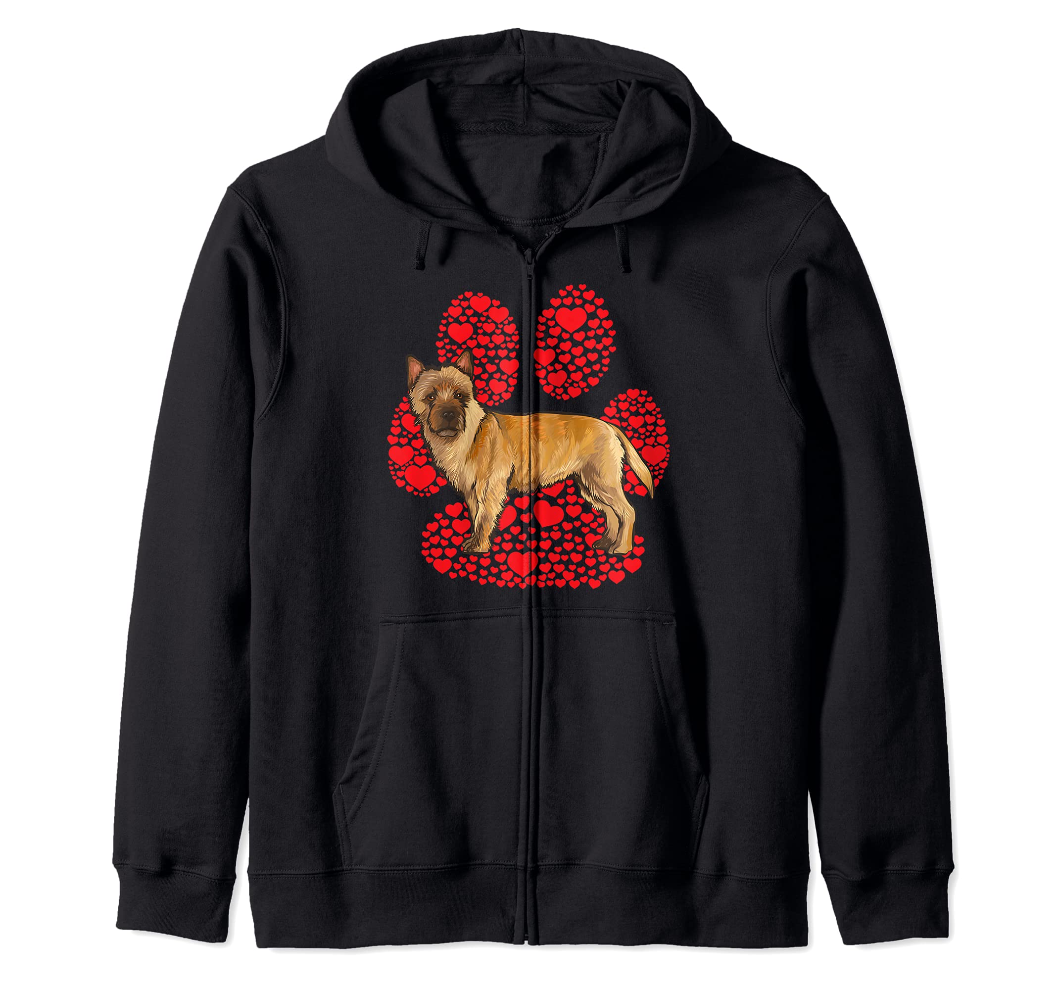 Cairn Terrier Valentines Day Dog Love Paw Zip Hoodie