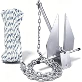 Young Marine Galvanized Fluke Style Anchor Kit Includes Galvanized Fluke Anchor, Rope, Shackles, Chain 8LB 10LB 13LB