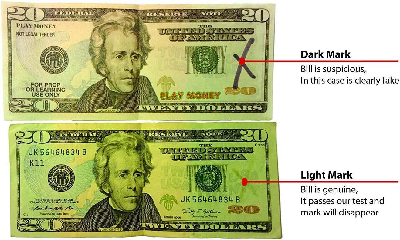 5-Pack Counterfeit Pens - Chisel Tip - Fake Money Detector Markers from Entrust Pro : Office Products