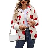 Vipwest Womens Fleece Jacket Fall Winter Full Zip Sherpa Coat with Hood S-5XL