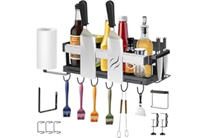 Bakbarbe Blackstone Griddle Caddy with Magnetic Tool Holder & Paper Towel Holder, Foldable Blackstone 28/36 Inch Griddle Accessories, Portable Space Saving Grill Caddy BBQ Accessories