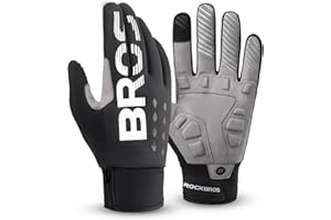 ROCKBROS Cycling Gloves Winter Bike Gloves Full Finger Water Resistant Touch Screen Biking Gloves for Men Skiing Bicycle Glov