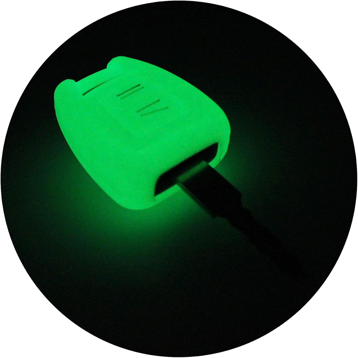 Finest-Folia Silicone Key Cover for 3 Buttons Car Key (Glow in the Dark), Glow-in-the-dark