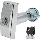 Qjaiune T-Handle Vending Machine Lock 150mm, Keyed Different Zinc Alloy | Chrome Plated Anti-Drill Tamper-Proof, Key Remains When Unlocked, for Soda Snack ATM Cabinet