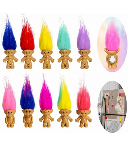Yintlilocn Porta-chaves mini troll de 3 cm bonecas Lucky Trolls 10