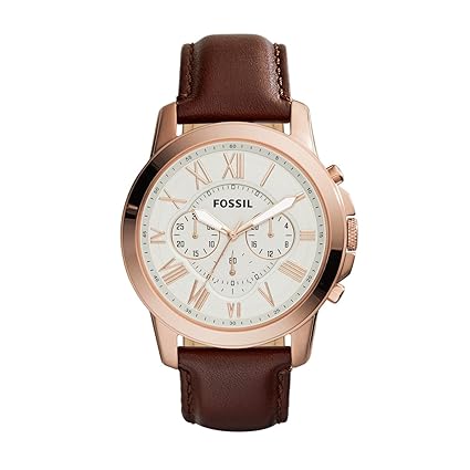 Fossil Chronograph Rose Gold Dial Mens Watch (FS499)