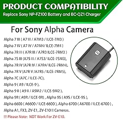 Gonine NP-FZ100 A7III A7IV Dummy Battery and