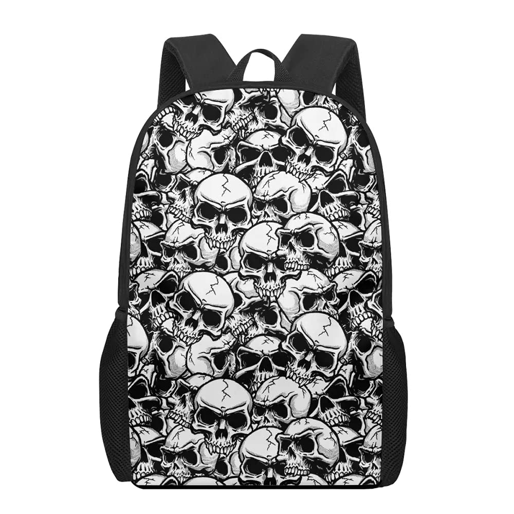 Amzbeauty Kids Student School Backpack, Water Resistant Colorful Hipster Creative Classic Excellent Unique Knapsack Skull Design