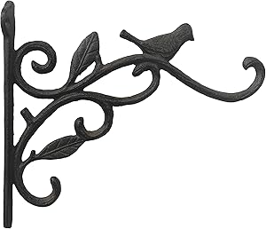 Comfy Hour Antique & Vintage Interior Decor Collection, Animal Edition Cast Iron Wall Mount Bracket, Hangers for Planter, Bird Feeder, Lanterns Wind Chimes, Outdoor Decoration- Bird