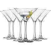 Libbey Entertaining Essentials Martini Glasses Set of 6, Tall, Slender, Triangular-Shaped Cocktail Glasses, Classic Martini Set for Wines, Cocktails