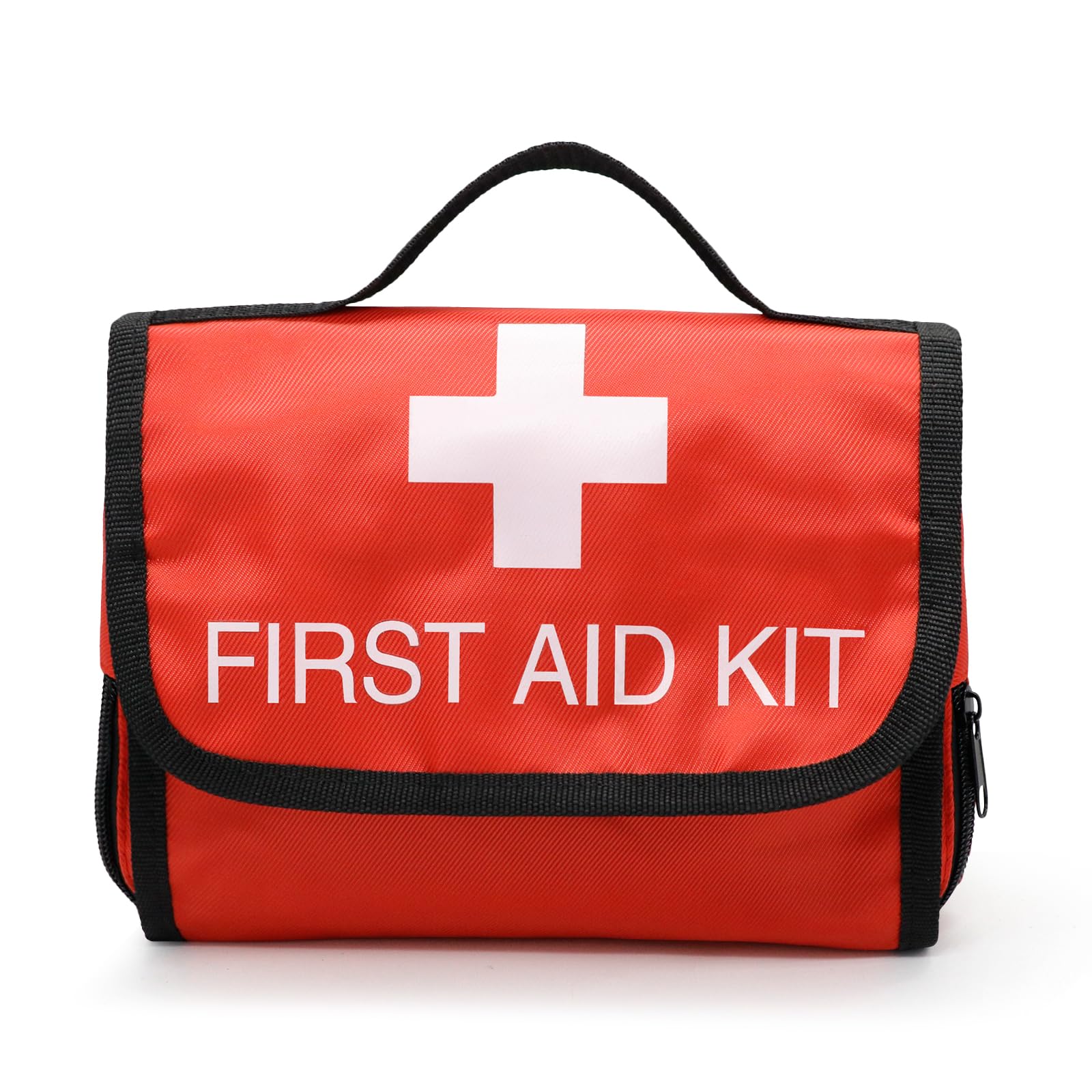 Hodeacc Empty First Aid Bag Small Medical Kit Foldable Pouch Travel Essentials 8.07x6.29x1.96 inches Medicine Storage Bag for Car, Home, Camping, Hiking, Office, Outdoors (Bag Only)