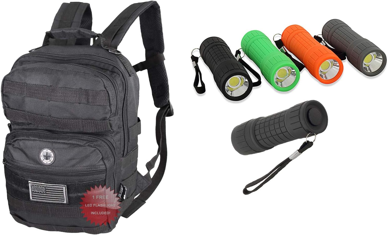 Nexpak USA DP314 14 Inch 1.5L Hydration Bladder Ready Molle Tactical Range EDC Daypack Backpack Shoulder Bag 536 Cu in + Bonus Item