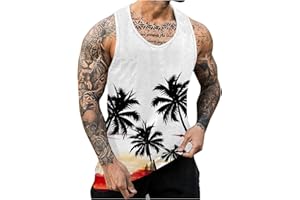 Mens Breathable Tank Tops Summer 2023 Novelty 3D Graphic Gym Workout Sleeveless Tees T-Shirt