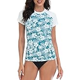 LRD Women's Short Sleeve Rash Guard Shirts UPF 50 Quick Dry Active Swim Shirt