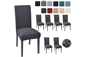 Aertiavty Chair Covers for Dining Room 6 Pack, Dining Room Chair Covers Chair Slipcover Parsons Chair Covers, Grey