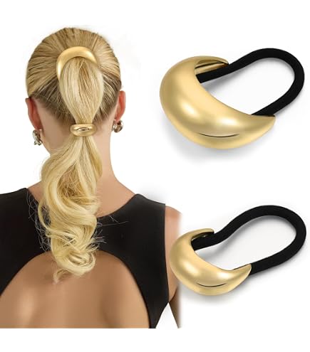 Amazon.com: Oribe Geometric Gold Plated Metal Pony : Beauty  display picture 1