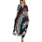 SMUDGE Life Kaftan Dresses for Women Loose Fit Button Up Caftans with Pockets for Stylish Cover Up