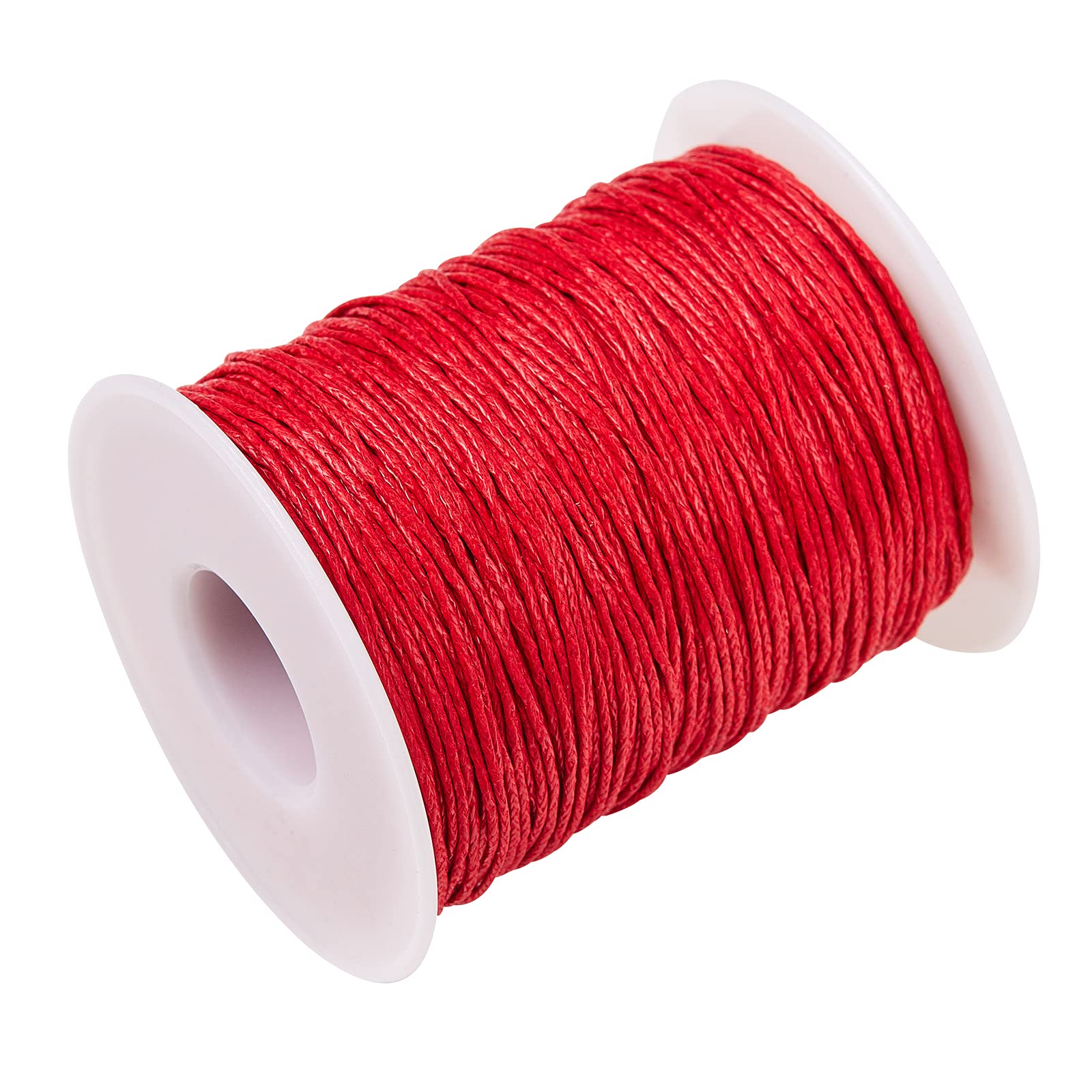 UR URLIFEHALL 100 Yards/90m x 1mm Quality Red Waxed Cotton Thread Cords Macrame Artisan String for Jewelry Making Findings — image 1