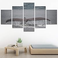 SIGNWIN 5 Panel Canvas Wall Art Colorful Fish Group Marine Life Multicolor Nautical Photography Realism Ultra for Home Decorations Ready to Hang - 60